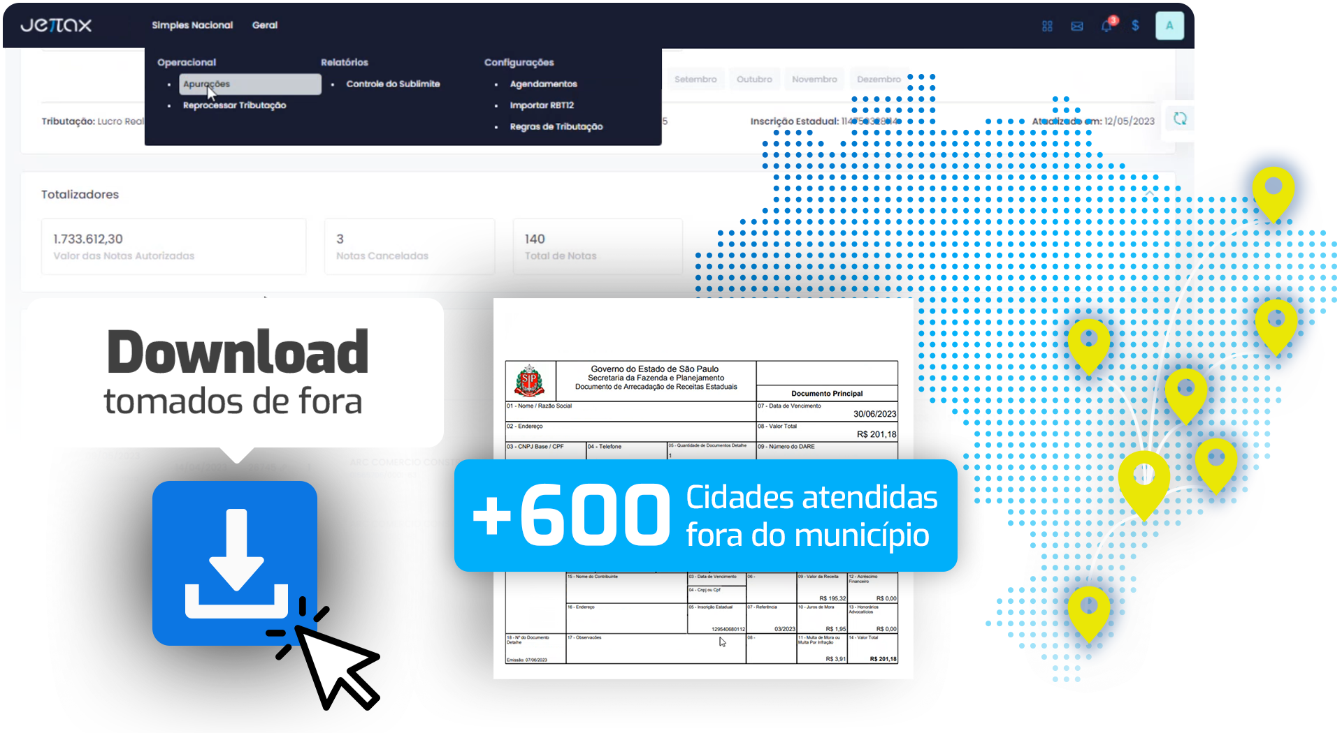 Solução para tomados de fora integrada aos processos fiscais da Jettax