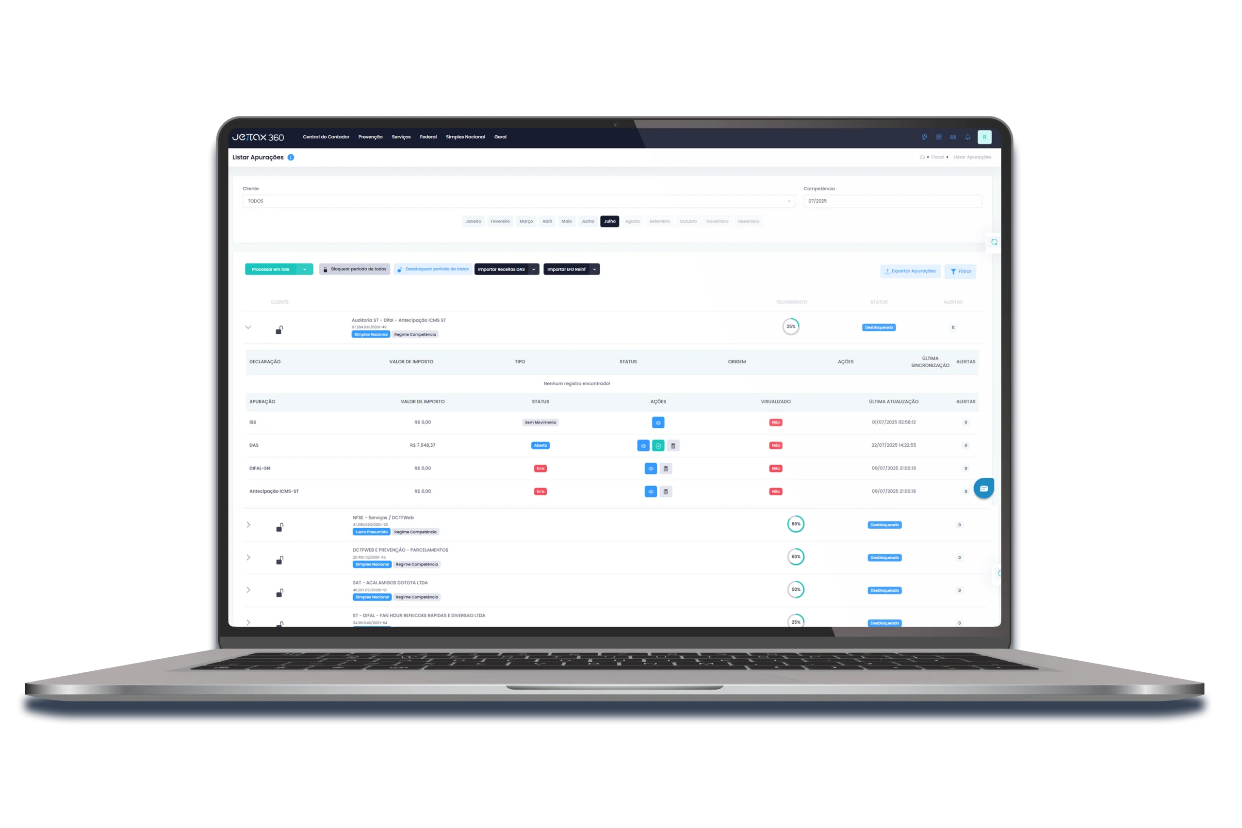 Plataforma Jettax com auditoria fiscal automatizada